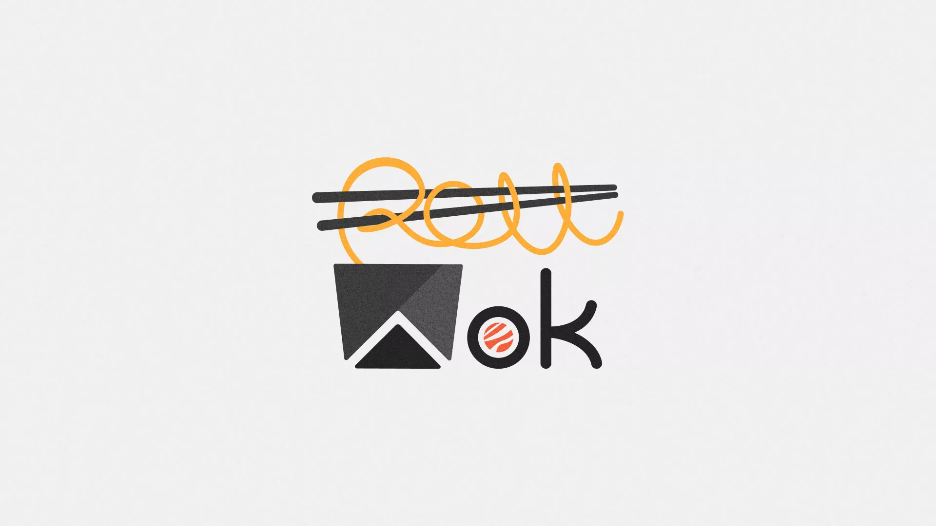 Разработка логотипа суши-бара «Roll Wok Club» в Бирюсинске