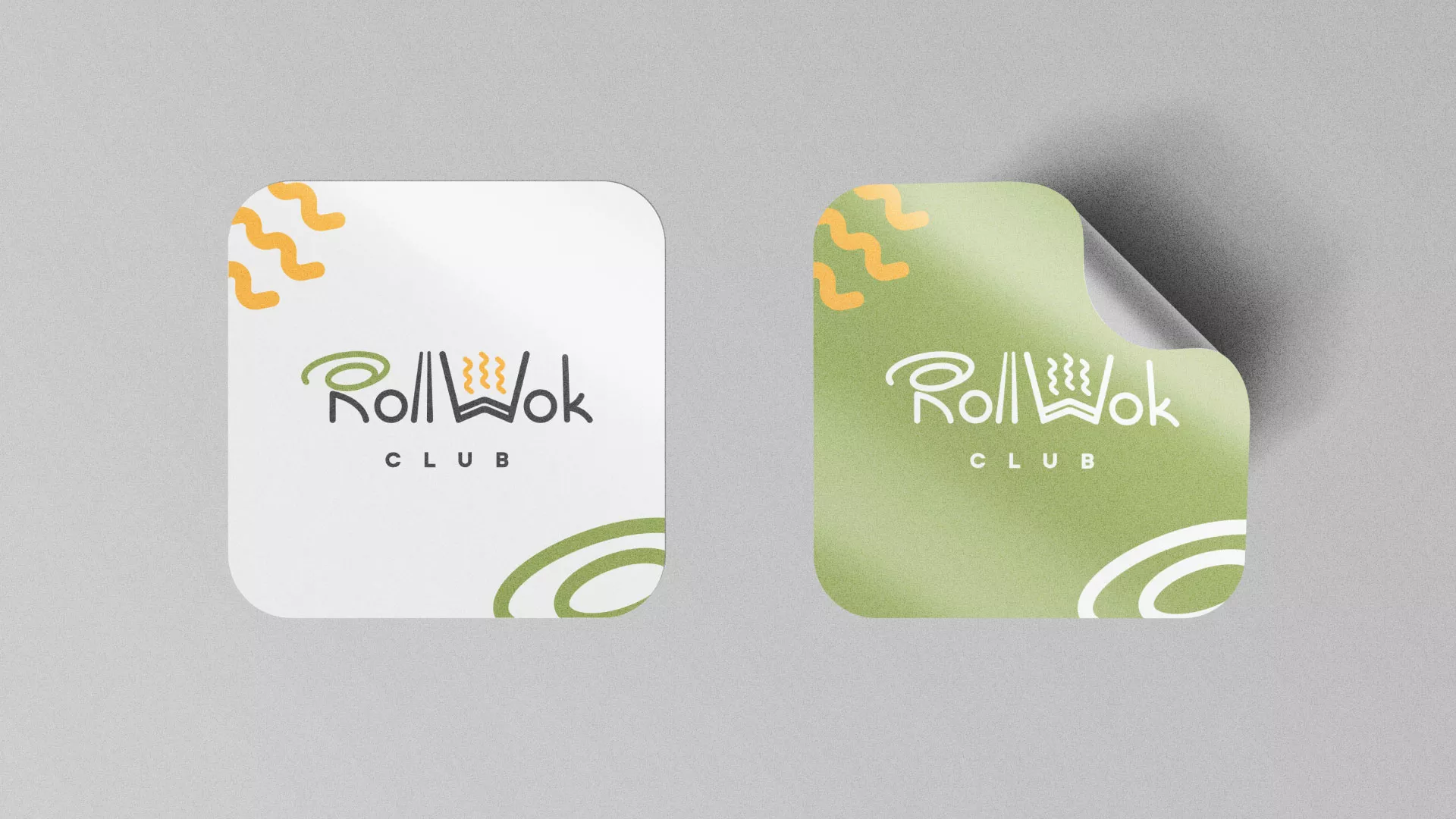 Разработка логотипа и фирменного стиля суши-бара «Roll Wok Club» в Бирюсинске